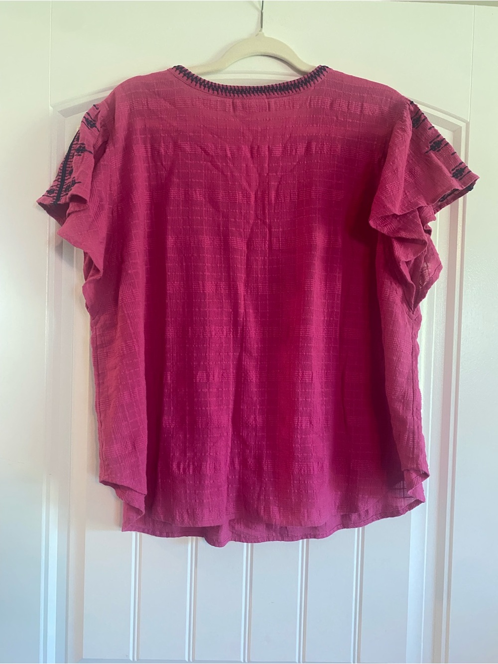 J. Jill Fuchsia 100% Cotton Short-Sleeve Embroidered Tunic - Picture 2 of 6